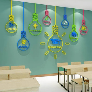  Decal dán tường mica dán nổi đèn chữ nhiều màu trang trí quán cafe trà sữa văn phòng công ty lớp học 