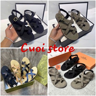 [Siêu rẻ] Giày sandal DSQ quai hậu vằn phòng xăng đan xỏ ngón đi học nam nữ đế trấu đủ màu cực Chất 2022 bảo hành 2 năm