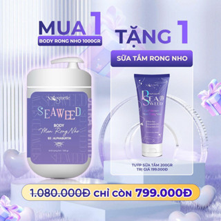(Tặng Sữa Tắm) Kem Body Men Rong Nho Size 1KG - NPcometic, Nâng Tone, Dưỡng Trắng Da, Mờ Thâm Sạm