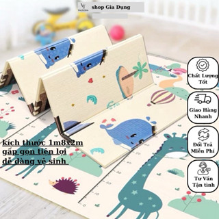 🔥FREESHIP🔥Thảm xốp xpe trải sàn cho bé, chiếu gấp gọn 2 mặt, tấm lót chống thấm cho bé tập bò kích thước 1m8x2m