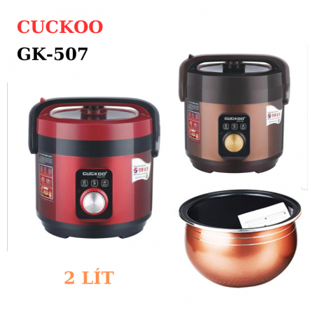 Nồi Cơm Điện 2 Chế Độ Nấu Cơm, Nấu Cháo, Tặng Xửng Hấp. Dung Tích 2L CUCKOO GK-507,HÀNG CHÍNH HÃNG