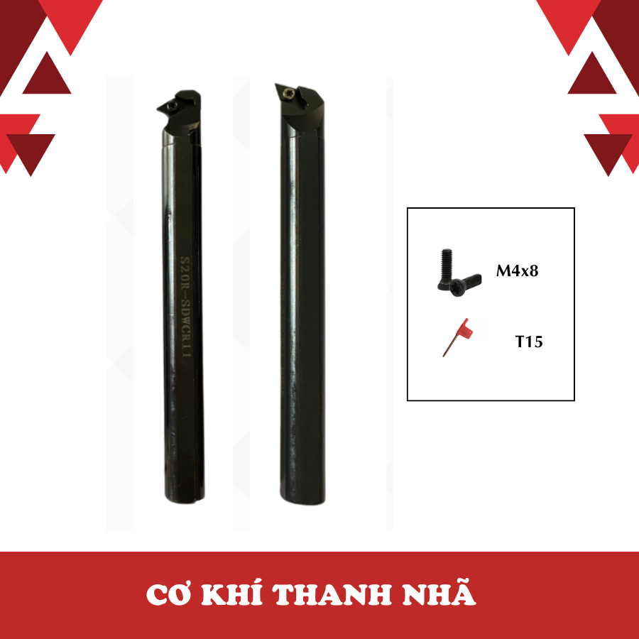 Cán dao tiện móc lỗ lắp chip D11 Cán dao tiện máy CNC SDQCR11 SDWCR11 thép cứng- Cơ Khí Thanh Nhã