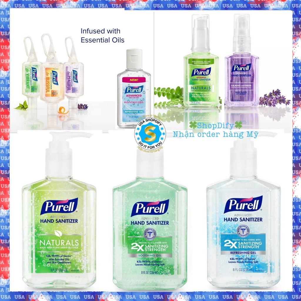 Gel/ Nước Rửa tay Khô Diệt Khuẩn Của Mỹ PURELL Advanced Hand Sanitizer Refreshing / Soothing Gel wit