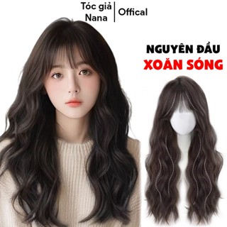 Tóc giả nguyên đầu xoăn sóng xù tặng kèm lưới trùm N80