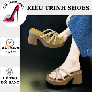 Dép nữ cao gót 7cm quai xoàn
