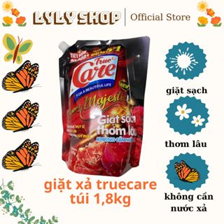 #nước giặt xả truecare mẫu mới túi 1.8lít hương majjetic , giặt sạch thơm lâu không cần nước xả