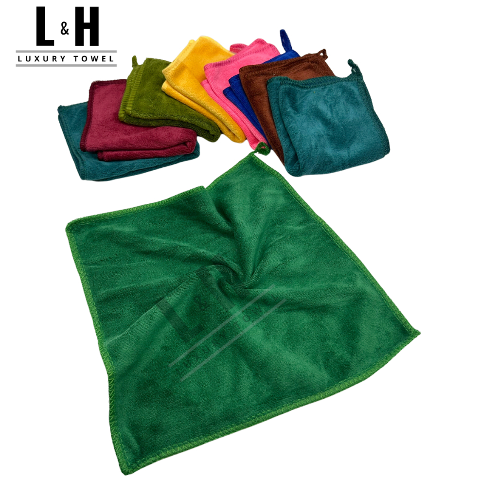 Set 10 khăn lau đa năng vải chuyên dụng Microfiber, KT 30x30cm