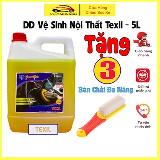 Dung dịch Vệ sinh nội thất ô tô cao cấp Texil Ekokemika - 5L(hàng chính hãng) TẶNG 3 Bàn Chải Đa Năng