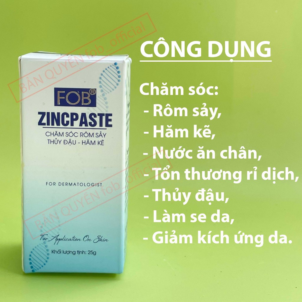 Zincpaste chăm sóc rôm sảy
