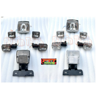 BỘ ( 4 MÓN ) ĐÈN + XI NHAN TRƯỚC - SAU MÀU TRẮNG - KHÓI XE CUB 82 - DH - DD - CUSTOM ( HÀNG ĐẸP )
