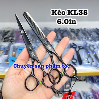 ✅ Kéo cắt tỉa tóc cao cấp KL35 - Kéo cắt tóc chuyên nghiệp 6.0 inch thép Nhật S440C độ cứng trên 62HRC tặng kèm bao da