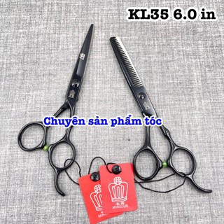 ✅ Kéo cắt tỉa tóc cao cấp KL35 - Kéo cắt tóc chuyên nghiệp 6.0 inch thép Nhật S440C độ cứng trên 62HRC tặng kèm bao da