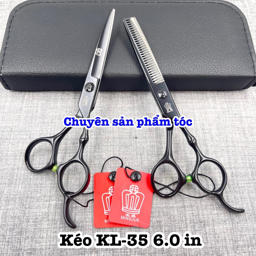 ✅ Kéo cắt tỉa tóc cao cấp KL35 - Kéo cắt tóc chuyên nghiệp 6.0 inch thép Nhật S440C độ cứng trên 62HRC tặng kèm bao da