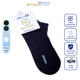 Combo 2 đôi tất vớ nam vải cotton khử mùi nam kháng khuẩn 4 màu cao cấp trơn trên mắt cá cổ ngắn dày OVT2 OPPAMAN