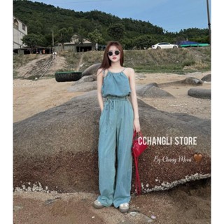 Jump nữ cổ yếm chất jeans qc cá tính năng động xinh đẹp phù hợp đi chơi đi biển D514