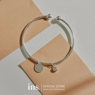  Kiềng tay bạc INS đặc ruột S999 mix charm  SP61  