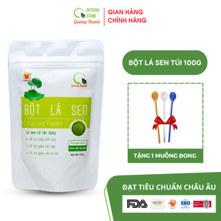 Bột Lá Sen Sấy Lạnh Nguyên Chất Gói 100gr  - Giảm mụn, mờ thâm nám, giảm gút, làm đẹp