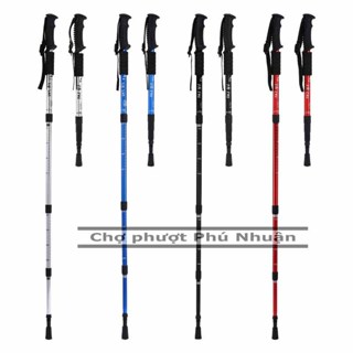 Gậy Leo Núi Trekking Gậy Dã Ngoại Hợp Kim Nhôm Chống Sốc Chống Trượt Có Thể Thu Gọn