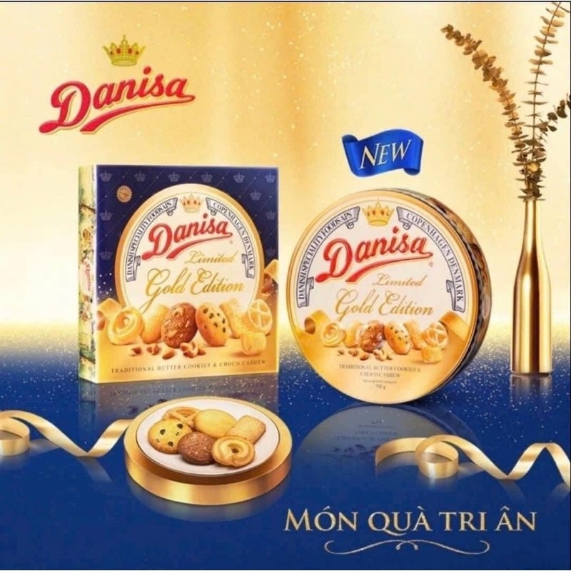 Bánh Quy Bơ Danisa Limited Gold Edition (Hộp 792g + Túi Giấy)