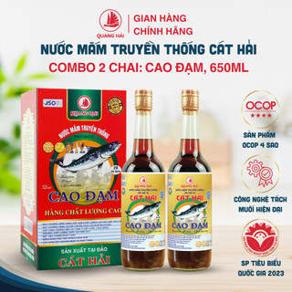 Nước Mắm Cao Đạm Cát Hải - Quang Hải 28 Độ Đạm, OCOP 4 Sao, Chai 650ml, Đậm Đà Hương Vị Truyền Thống