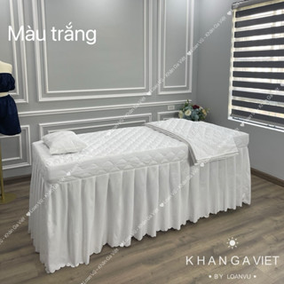 Ga / drap giường spa cotton mát mềm mịn. Đặt may theo số đo, khoét lỗ theo yêu cầu