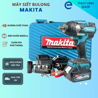 Máy Siết Bulong MAKITA Thân To Lực Siêu Khỏe_ 800N.m Chân Pin Thông Dụng mở ốc bắn bulông Dewaltgiá tốt nhất thị trường