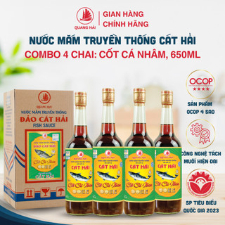  Nước Mắm Cốt Cá Nhâm Cát Hải - Quang Hải 19 Độ Đạm, OCOP 4 Sao, Chai 650ml