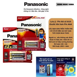 Pin AA/AAA 1,5V Panasonic Alkaline Vỉ 2 Viên
