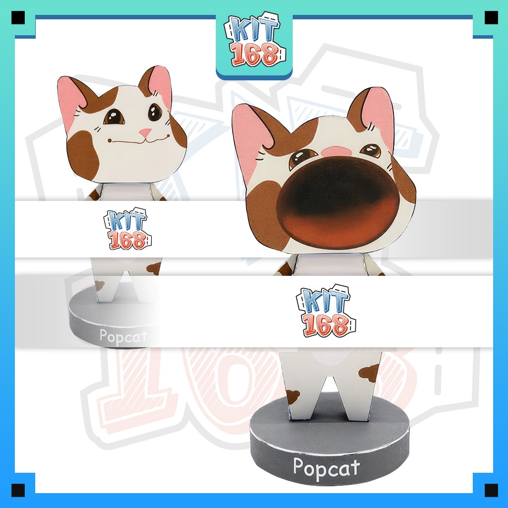 Mô hình giấy động vật Chibi Popcat Mèo