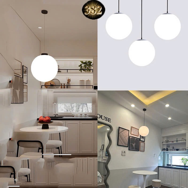 Đèn thả D300-D250-D200 thả bàn ăn , decor nhà hàng cafe chao cầu nhựa bề mặt bóng, sử dụng bóng đui xoáy e27 thông dụng
