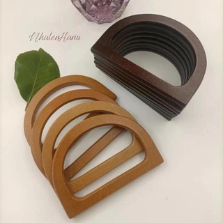 Quai Túi Gỗ Handmade- Quai D- kim loại