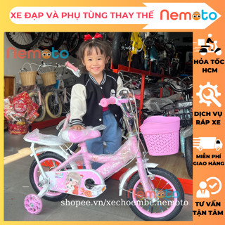 Xe đạp bé gái hồng xinh 12in - 16in cho bé 2 - 5 tuổi trở lên