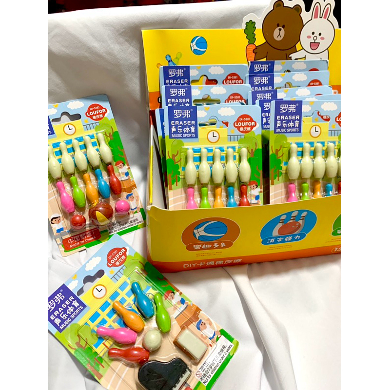 Set gôm tẩy bút chì theo dạng trò chơi Bowling độc đáo - Giao ngẫu nhiên