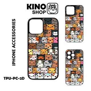 Ốp lưng iPhone KINOSHOP [ OD 207 ] mèo in chuyển nhiệt ốp nhôm kính viền dẻo ip 15 Promax 11 12 13 14 Pro 11