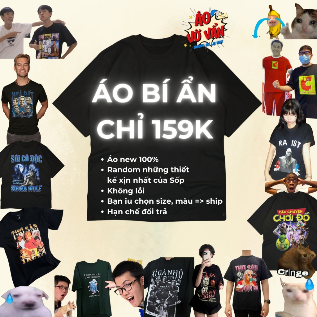 Áo Vớ Vẩn Bí Mật - Random các mẫu áo thun hot của sốp - Áo thun local brand Cotton 100% Nam Nữ