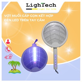 Vợt Muỗi Thông Minh Kết Hợp Đèn Led trên thân vợt 2 In 1 Vợt Bắt Muỗi Và Côn Trùng Gấp Gọn