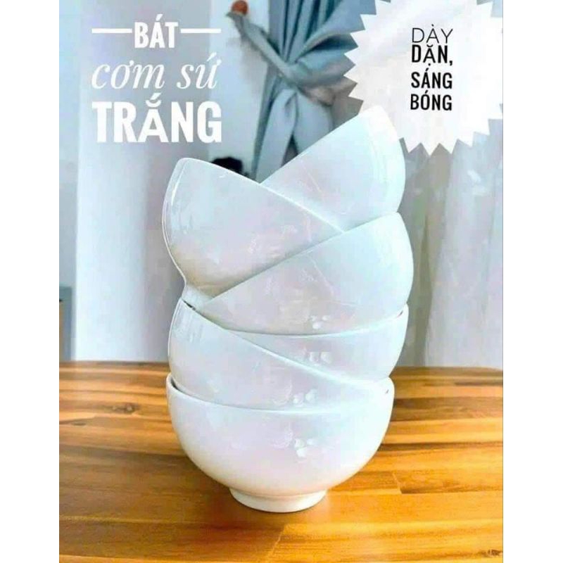 CHÉN SỨ TRẮNG TRƠN HÀNG VIỆT NAM CAO CẤP - SỨ TRUNG KIÊN LOẠI 1