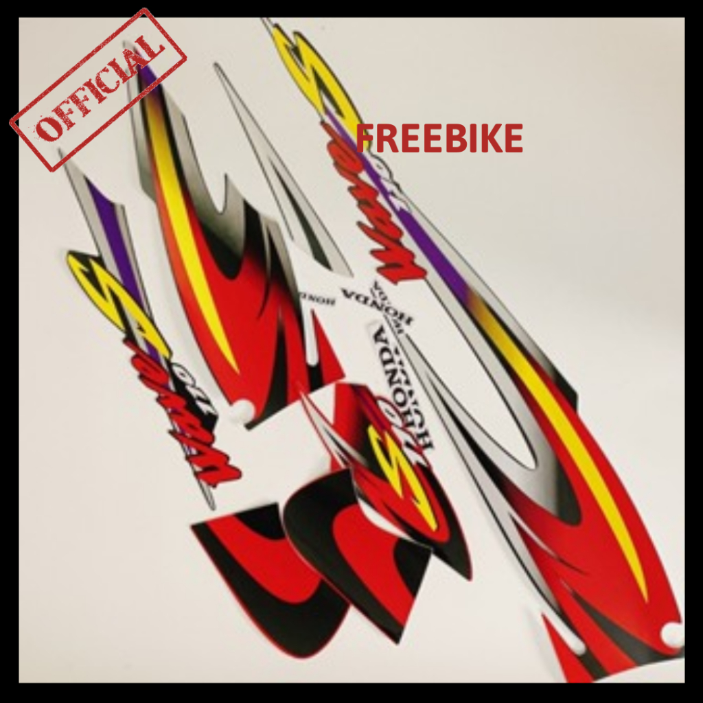 (TEM THƯỜNG) BỘ TEM DÁN FULL XE WAVE S110 ĐỜI 2001 MÀU ĐỎ