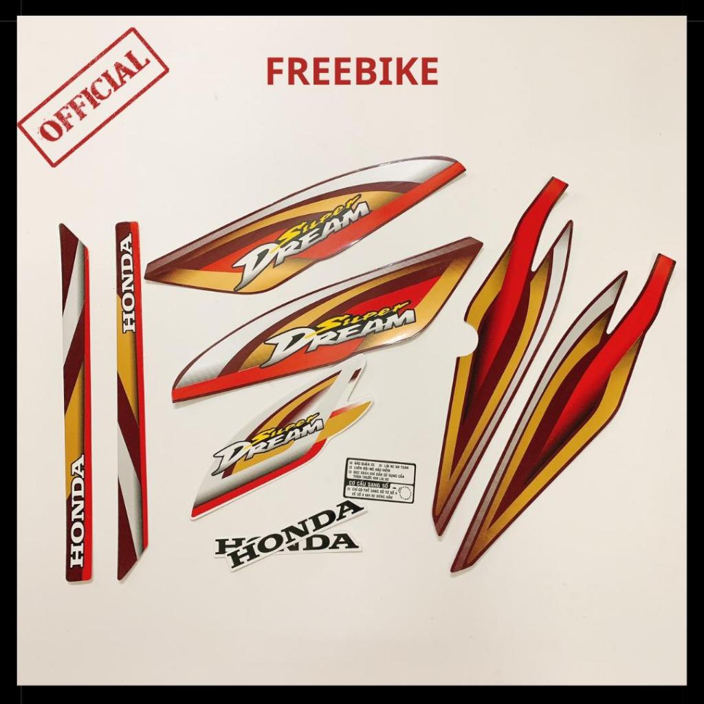 (TEM XỊN) BỘ TEM DÁN FULL XE SUPER DREAM ĐỜI 2001 MÀU ĐỎ