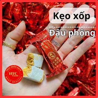 Kẹo đậu phộng xốp mềm thơm bơ, ít ngọt, kẹo lạc đồ ăn vặt ngon, bánh kẹo từ HTC Foods, túi 200g/500g