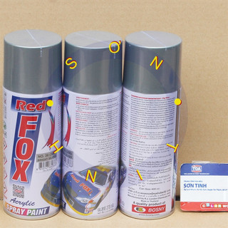 Sơn xịt red fox thái lan màu bạc bright silver 300 - 1 chai