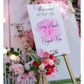Bảng Welcome 50x70cm Loang Màu - BẢNG TÊN ĐÁM CƯỚI, SINH NHẬT, LỄ TIỆC + Trang Trí Gia Tiên, Backdrop, Cổng Cưới