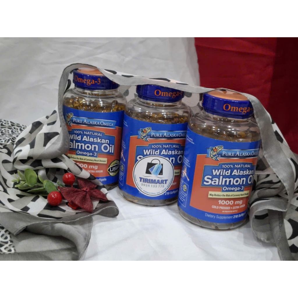 [Date 06/26] Dầu cá hồi Pure Alaska Omega-3 Wild Salmon Oil 1000mg 180V của Mỹ