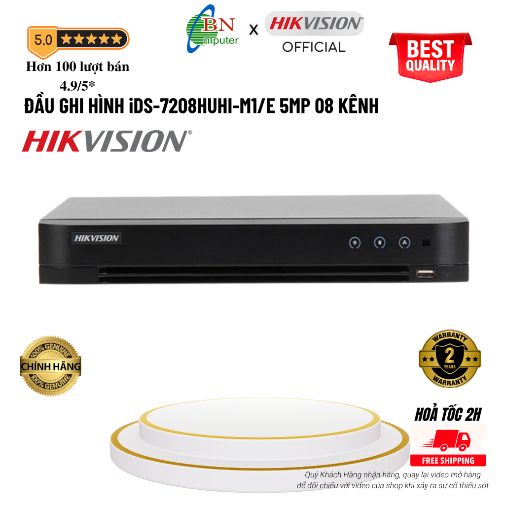 Đầu ghi hình Hikvision iDS-7208HUHI-M1/E HDTVI 5.0MP 8 kênh