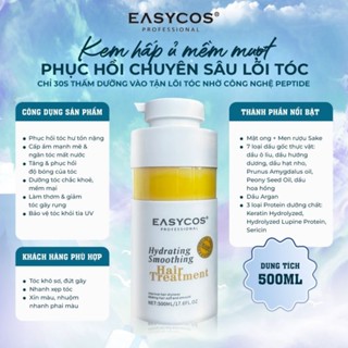 Hấp dầu phục hồi mềm mượt Easycos chai vòi 500ml bổ sung collagen & keratin thủy phân giúp phục hồi chuyên sâu lõi tóc