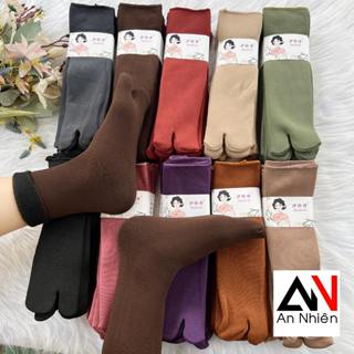[10 đôi tặng1] vớ tất gân màu lót lông nỉ dày chống nắng ủ kem giữ ấm nhiều màu mặc trên mắt cá 10cm