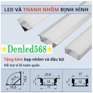  3m Thanh ray nhôm định hình led dán máng tạo hình led hắt trần tường trang trí nội thất 