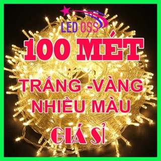 Giá Sỉ Dây đèn LED trang trí nháy chớp 50m/100m, trắng, vàng, nhiều màu lắp cây, nhà, sân vườn