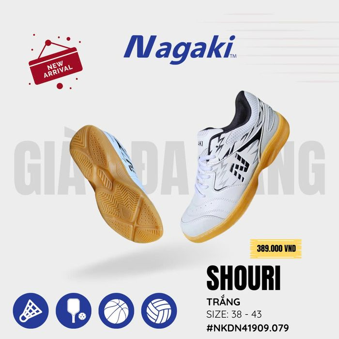 ( tặng bó gối )Giày Nagaki shouri chuyên Pickleball/cầu lông/bóng chuyền cày sân bê tông