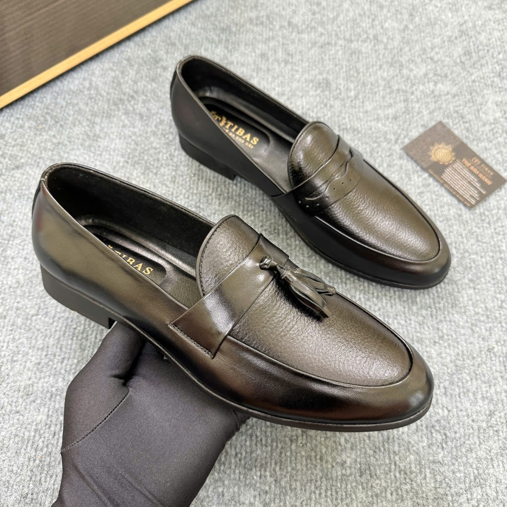 Giày Tây Lười Da Nam Cao Cấp, Giày Chú Rể Đế Cao 3cm Sang Trọng, Lịch Lãm